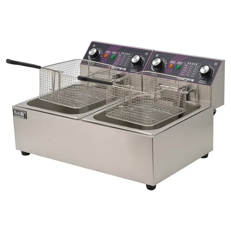 Countertop Deep Fryer With Timer - Restaurant Kitchen Double Tank Countertop Commercial