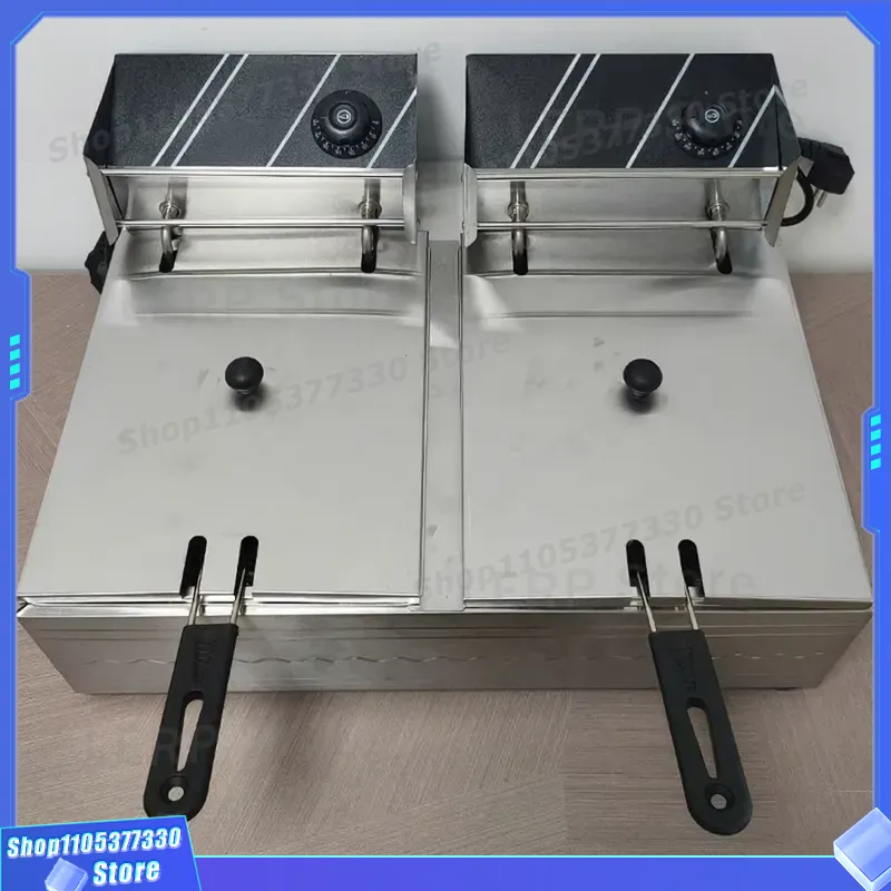 Commercial Deep Fryer Double Tank 12L - Commercial 12L Double Tank Electric Fryer