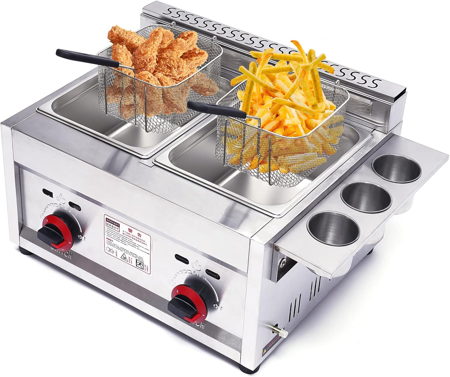 ^Commercial Gas Deep Fryer 12L - Commercial Deep Fryer Double Tank 12L review and price