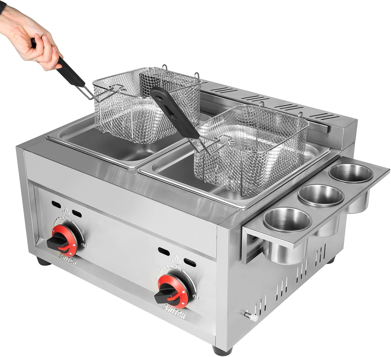 ^Commercial Gas Deep Fryer 12L - Commercial Deep Fryer Double Tank 12L review and price