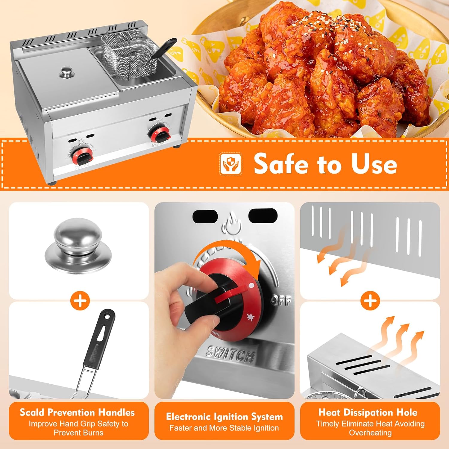 ^Commercial Gas Deep Fryer 12L - Commercial Deep Fryer Double Tank 12L review and price