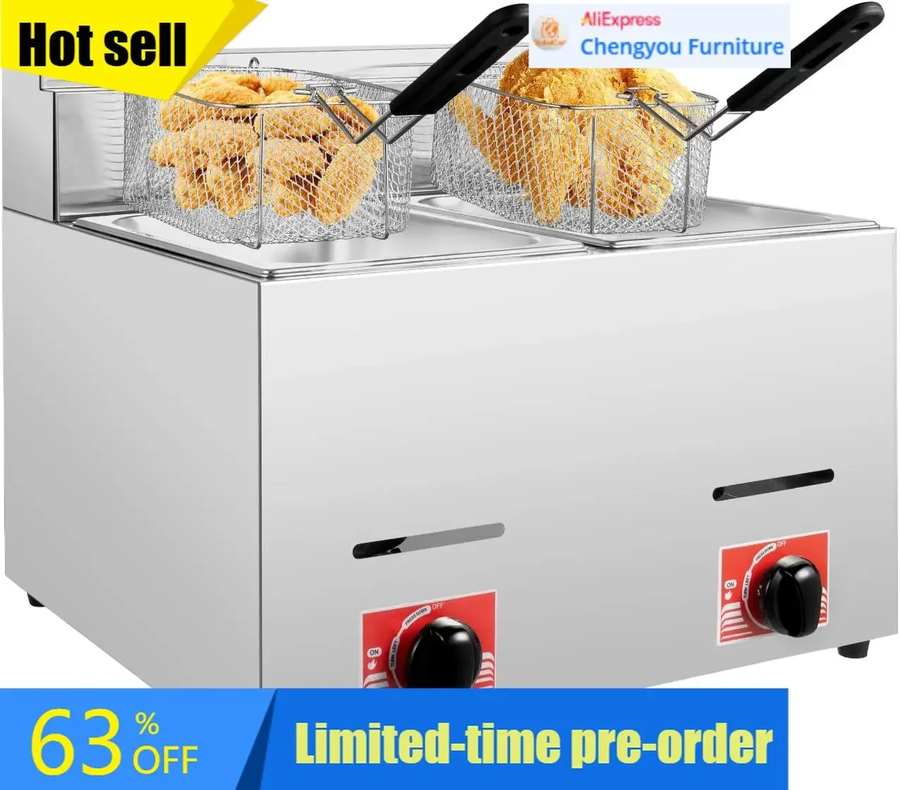 Commercial Gas Deep Fryer Coun - Commercial Gas Deep Fryer Propane review and price