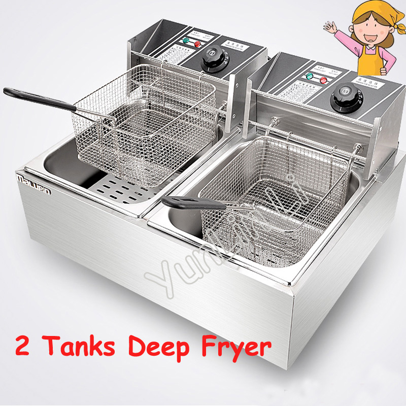 2 Tanks Deep Fryer with Basket - Fryer Basket Commercial Stainless review and price