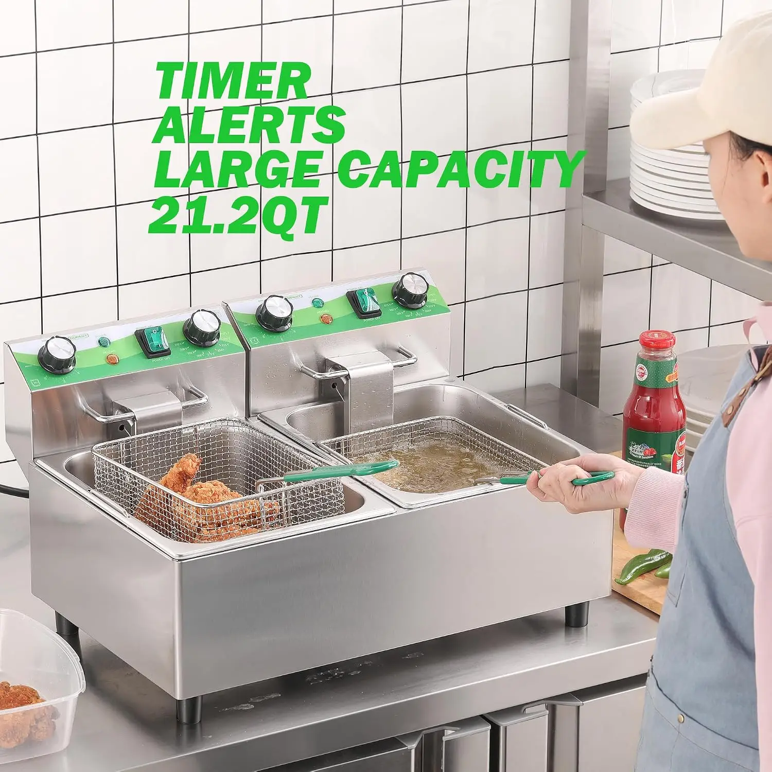 ^20L/21.2QT Commercial Deep Fr - Countertop Deep Fryer With Timer review and price