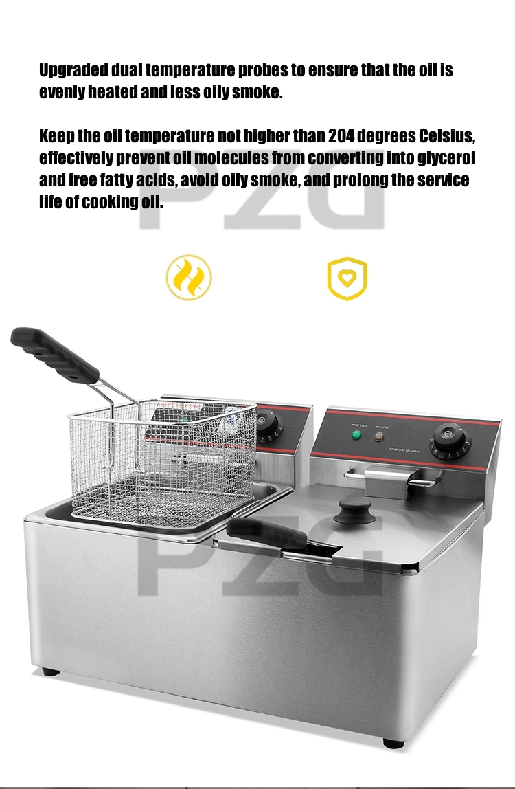 11L+11L Commercial Stainless S - Countertop Deep Fryer With Timer review and price