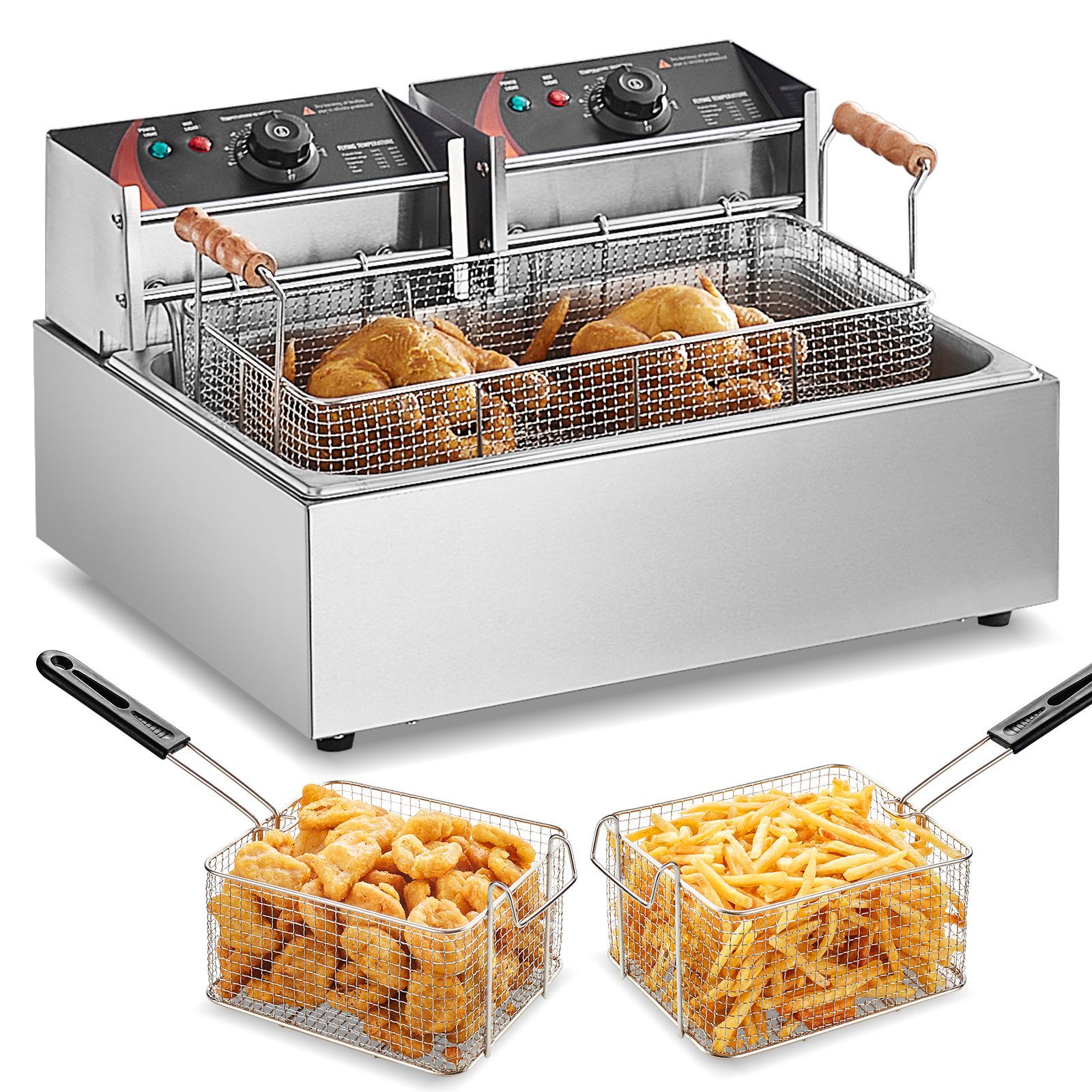 Commercial Deep Fryer, 3000W E - Fryer Basket Commercial Stainless review and price