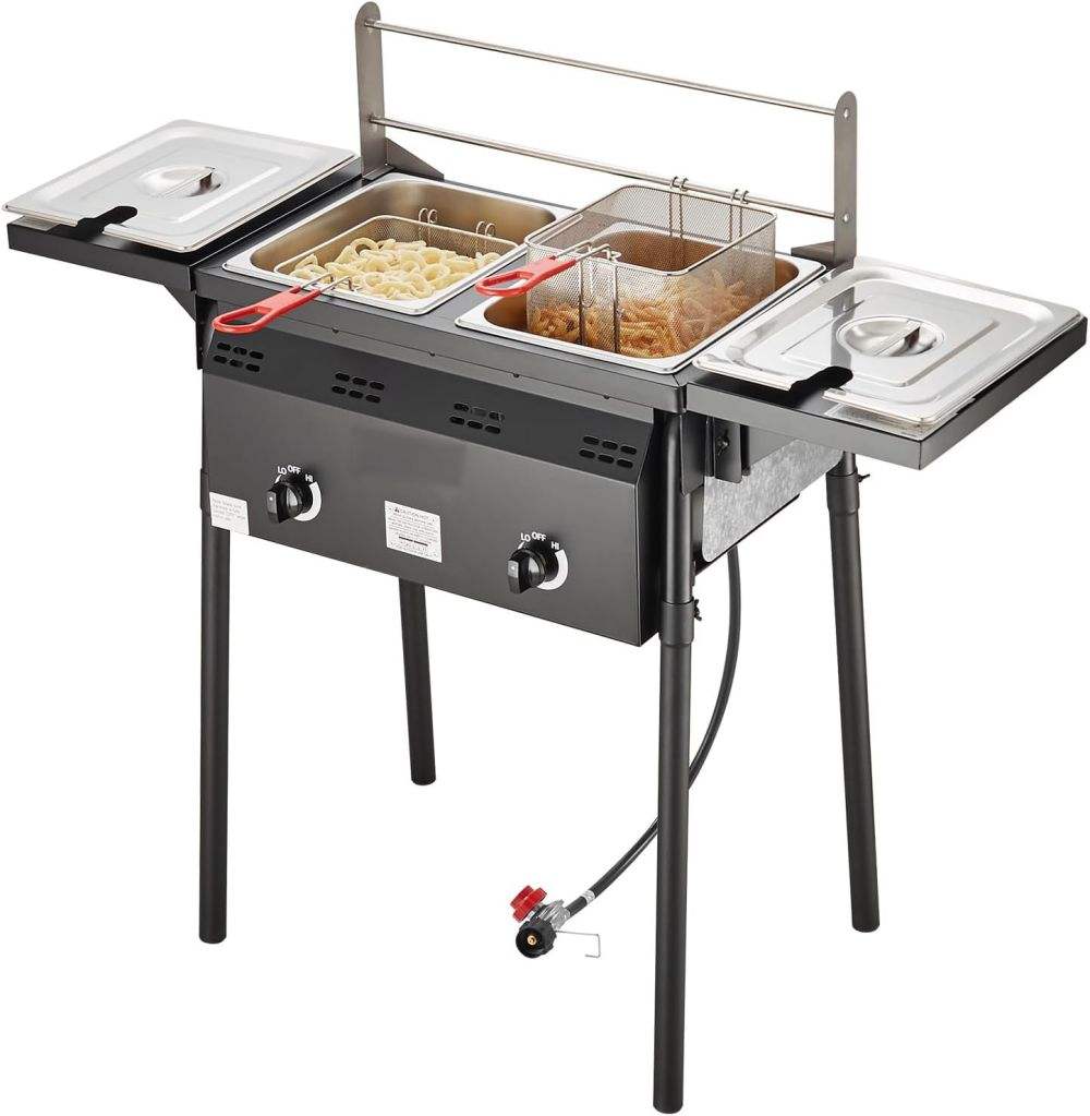 New Commercial Two Tank Deep F - Fryer Basket Commercial Stainless review and price