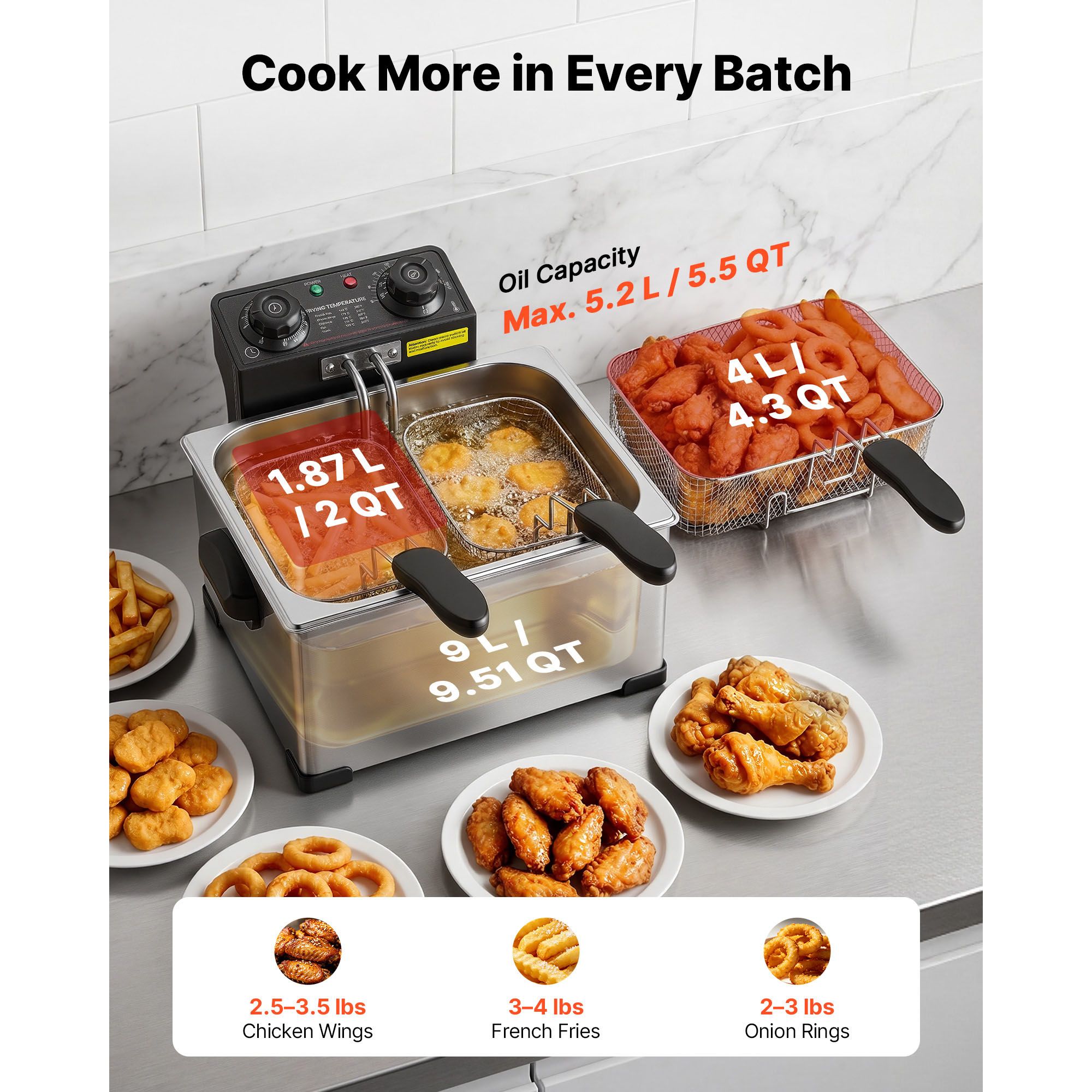 Commercial Electric Deep Fryer - Countertop Deep Fryer With Timer review and price