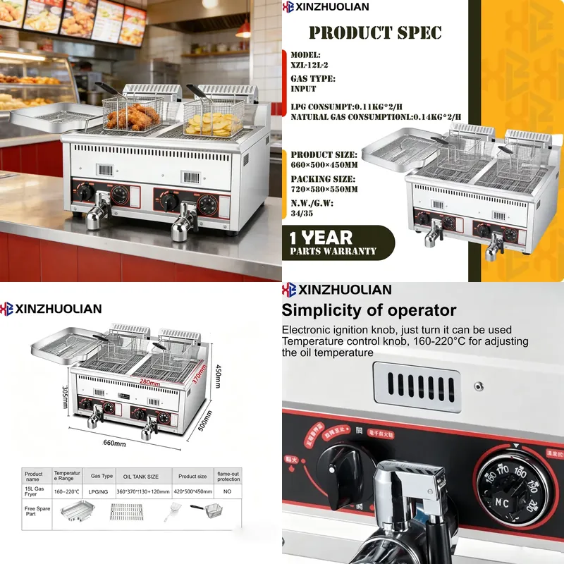 2026 High Quality 12L+12L Comm - Commercial Deep Fryer Double Tank 12L review and price