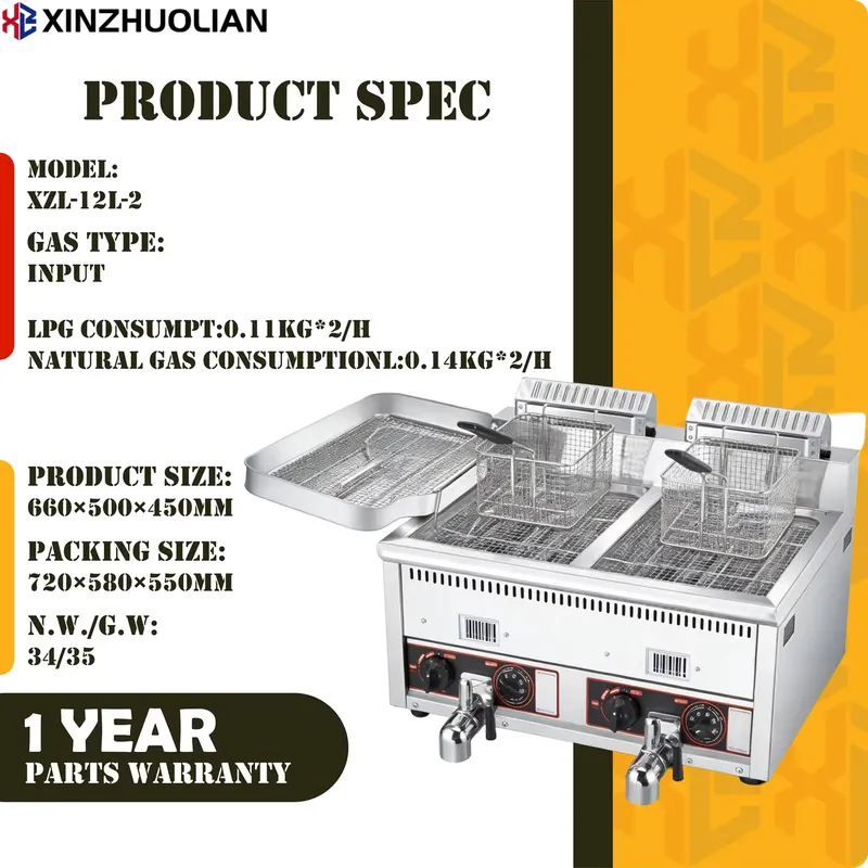 2026 High Quality 12L+12L Comm - Commercial Deep Fryer Double Tank 12L review and price