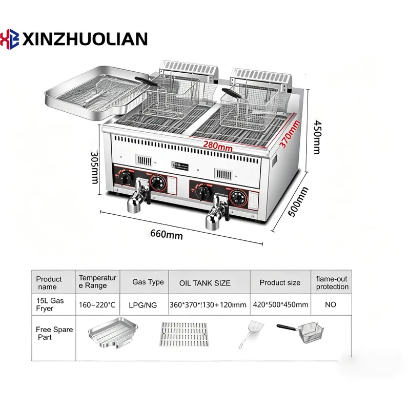 2026 High Quality 12L+12L Comm - Commercial Deep Fryer Double Tank 12L review and price
