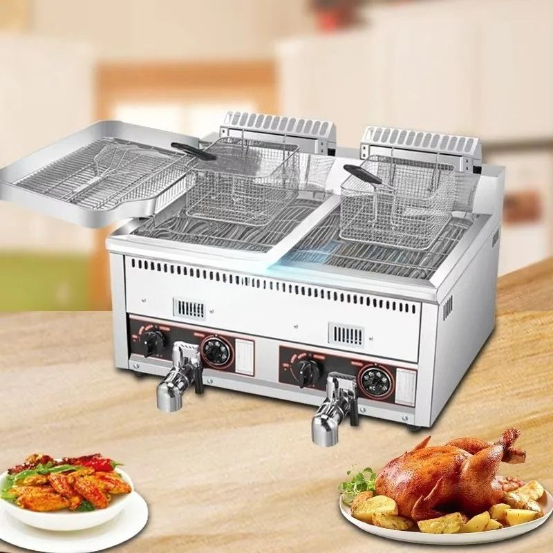 12L+12L Hot Selling Potato Chi - Commercial Gas Deep Fryer Propane review and price
