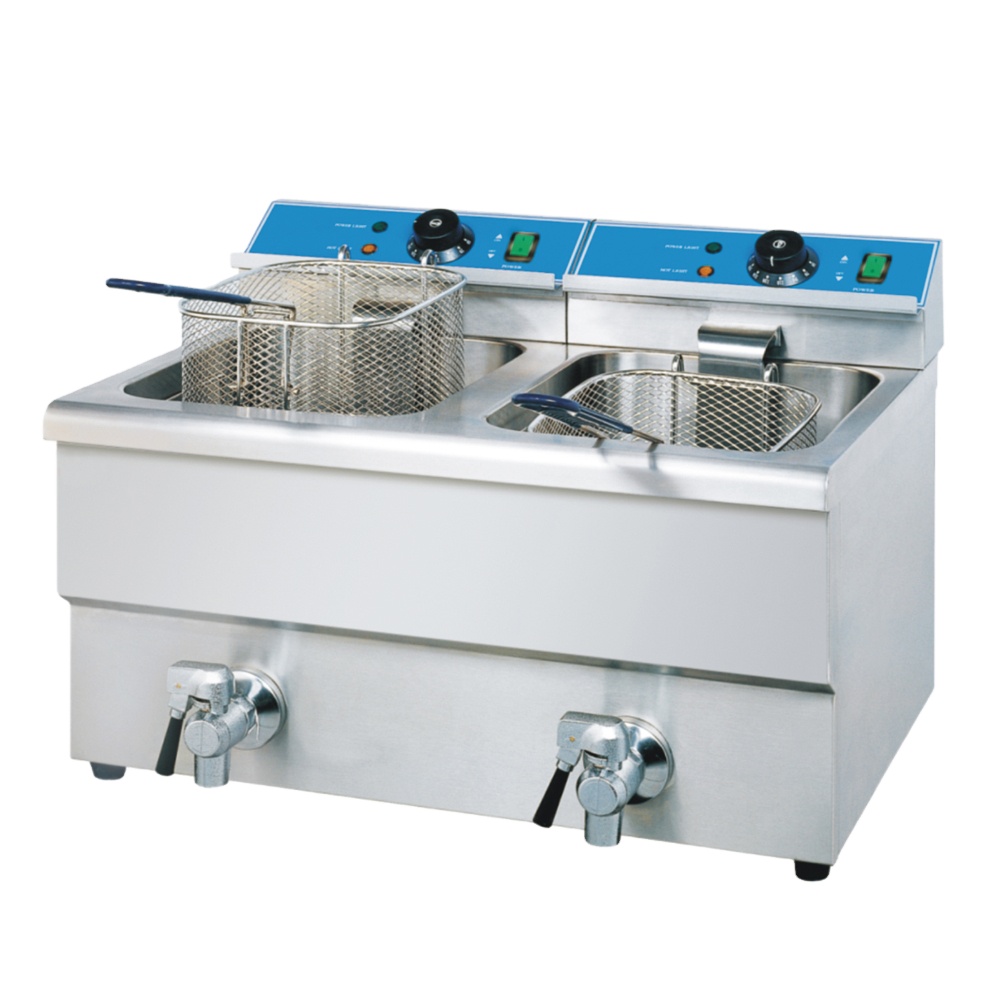 Hot Selling Industrial Double  - Commercial Deep Fryer Double Tank 12L review and price