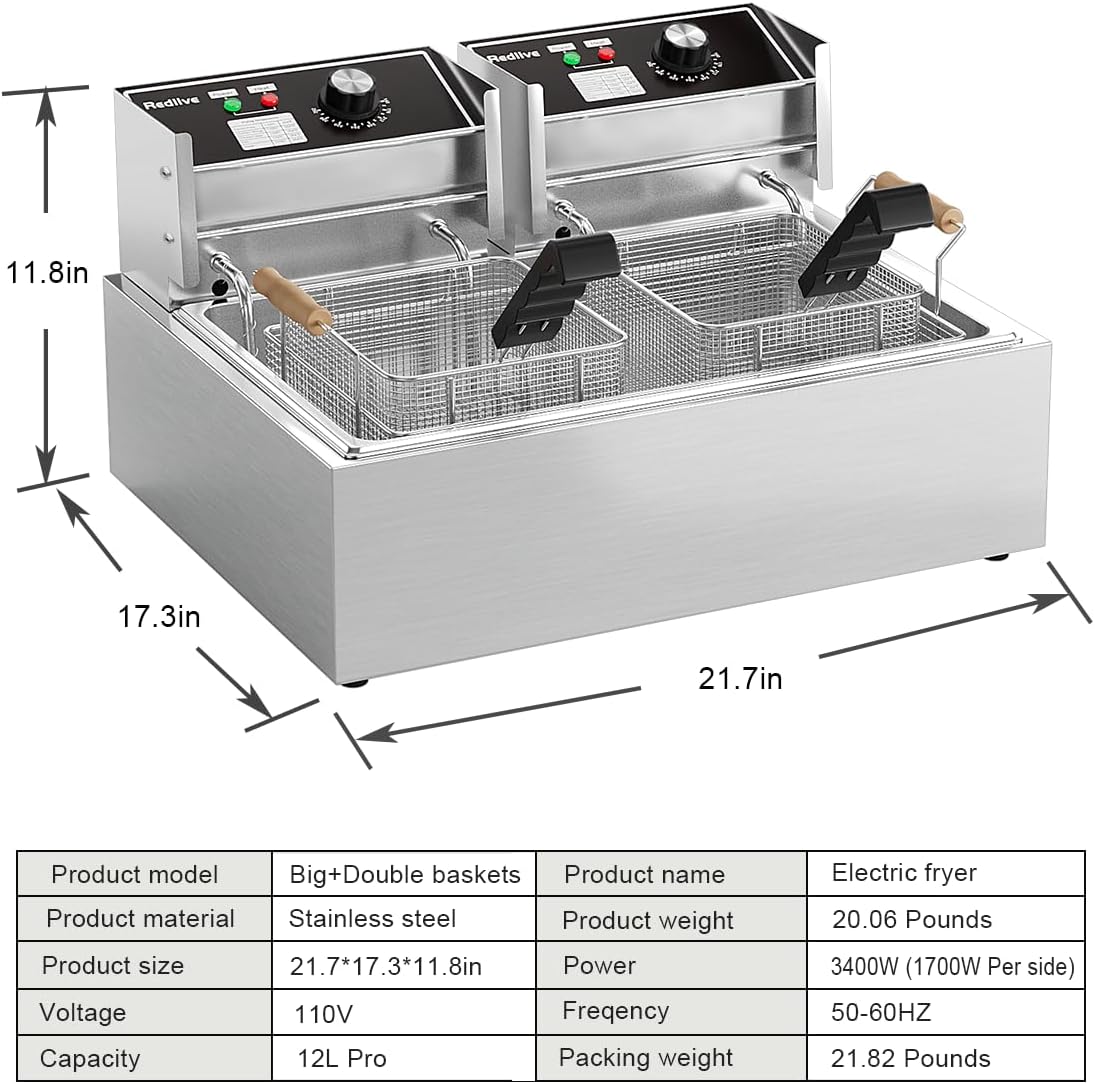 ^Commercial 22.6L/24QT Stainle - Fryer Basket Commercial Stainless review and price