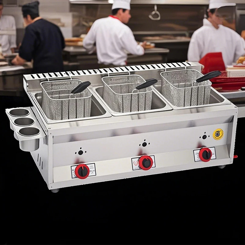Three 8L Gas Chicken Wing Deep - Commercial Gas Deep Fryer Propane review and price