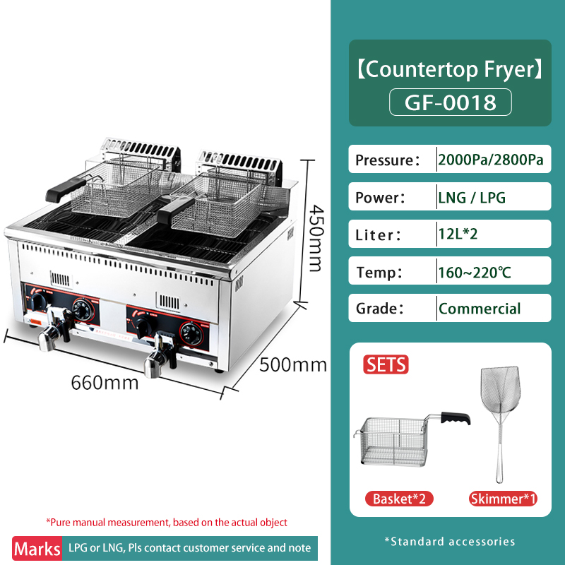 Kitchen Professional Fryer Dou - Commercial Gas Deep Fryer Propane review and price