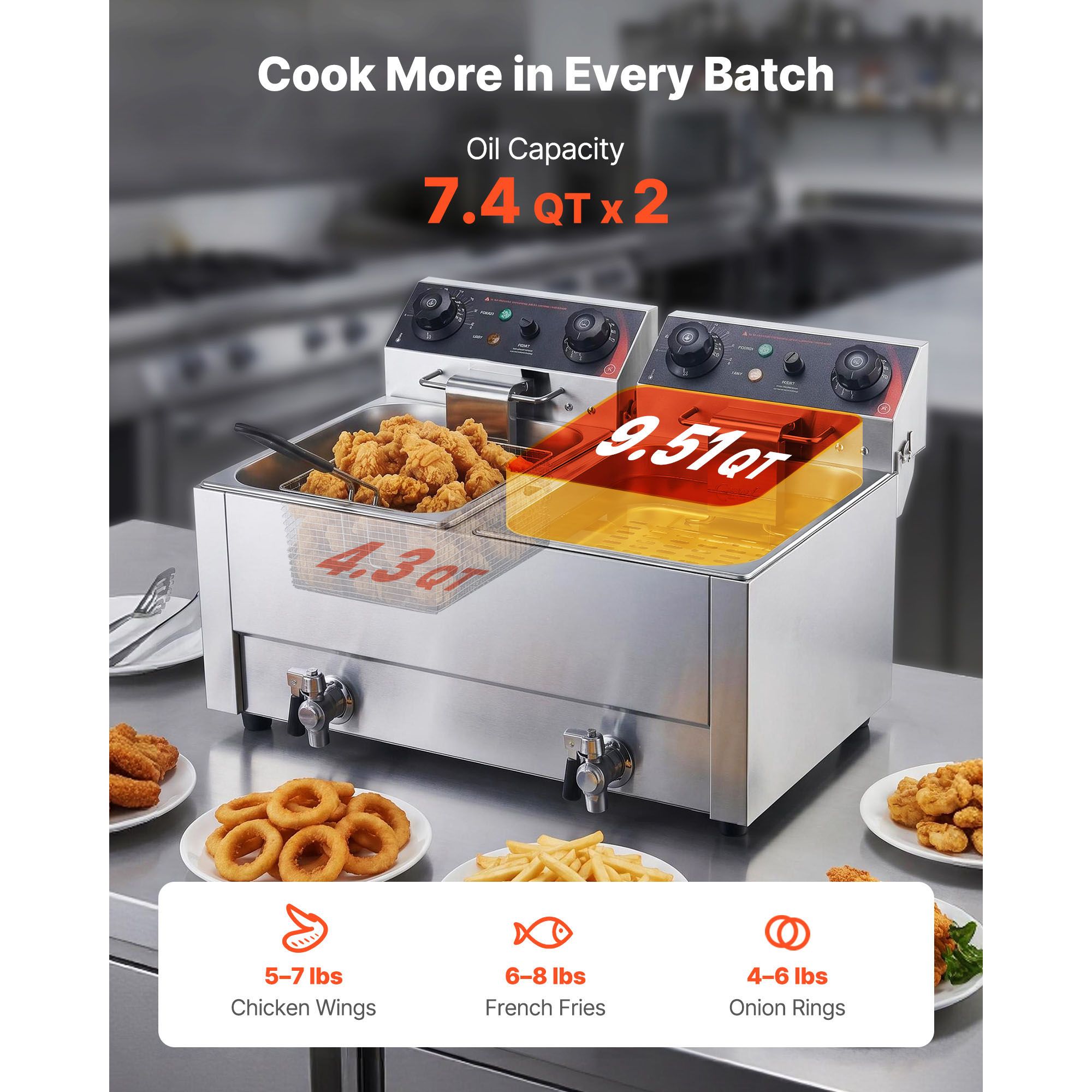 Commercial Electric Deep Fryer - Countertop Deep Fryer With Timer review and price
