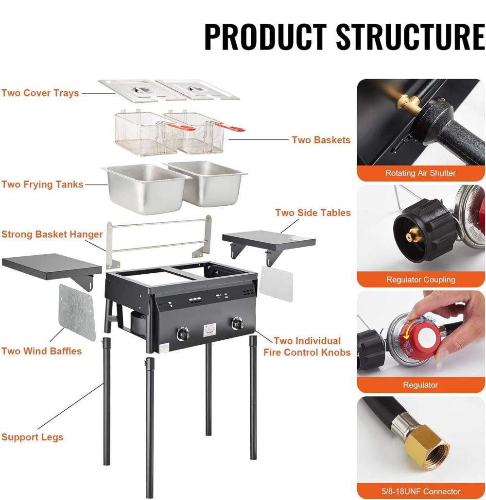 Commercial Outdoor Double Deep - Commercial Gas Deep Fryer Propane review and price